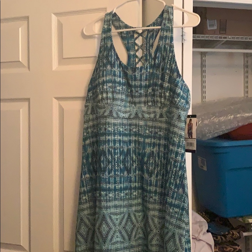 Turquoise pattern dress